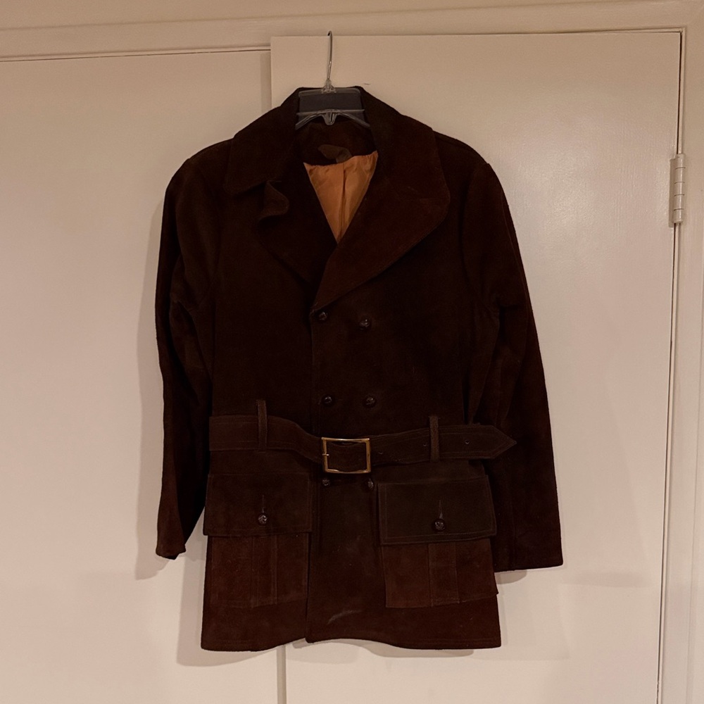 Vintage Belted suede Coat made in Mexico